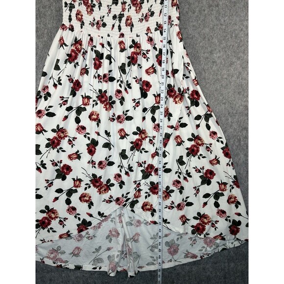 J for Justify Womens Floral Maxi Dress Smocked Size XL Sleeveless Asymmetrical - Picture 7 of 10